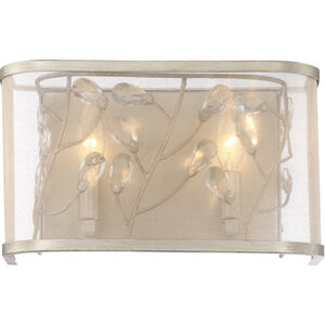 Vine 2 Light 7 inch Burnished Silver with Crystal Wall Sconce Wall Light