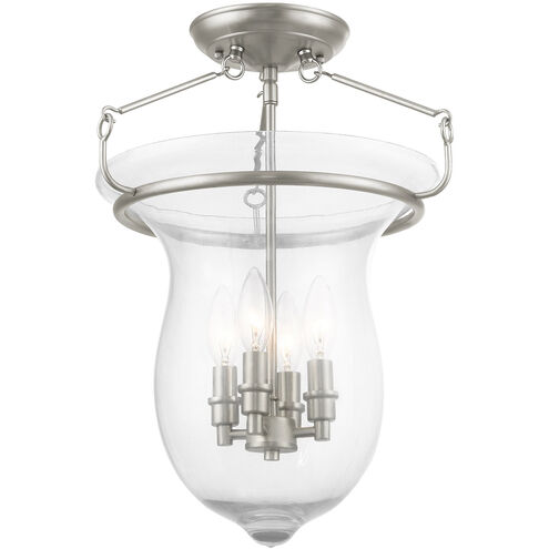 Canterbury 4 Light 14 inch Brushed Nickel Semi-Flush Mount Ceiling Light
