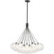 Bolla LED 28 inch Black Chandelier Ceiling Light in Clear Glass and Interior Opal Glass