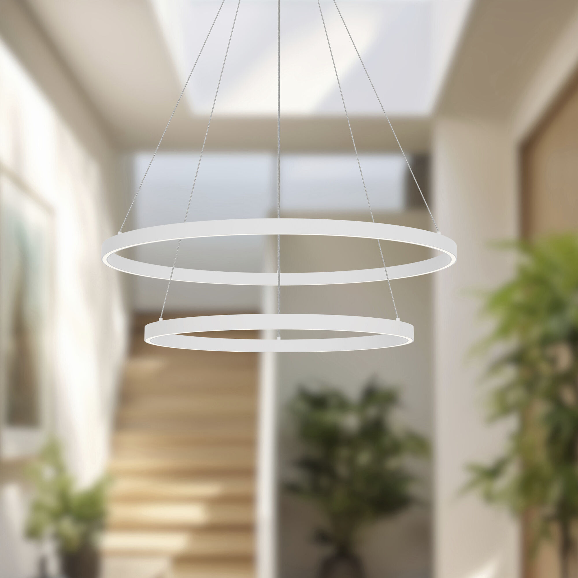 Cerchio 31.5 inch White Chandelier Ceiling Light