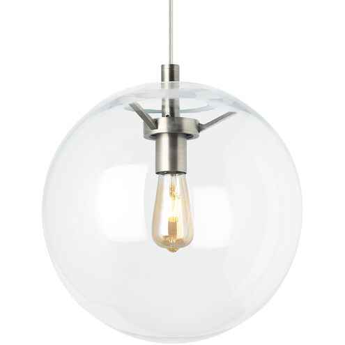 Sean Lavin Palona LED 14 inch Satin Nickel Pendant Ceiling Light in LED 90 CRI 2200K-3000K, Clear Glass, Integrated LED