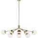 Silvarious 12 Light 26.75 inch Champagne Bronze Chandelier/Semi Flush Ceiling Light