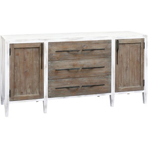 Wilder 72 X 18 inch Weathered Tuscan with Aged White Credenza, 2 Door