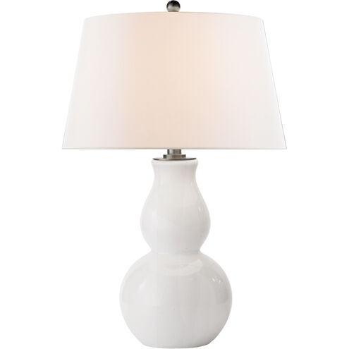 Chapman & Myers Gourd 30 inch 150.00 watt White Glass Table Lamp Portable Light in Linen