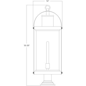 Roundhouse 1 Light 33.25 inch Black Outdoor Pier Mounted Fixture