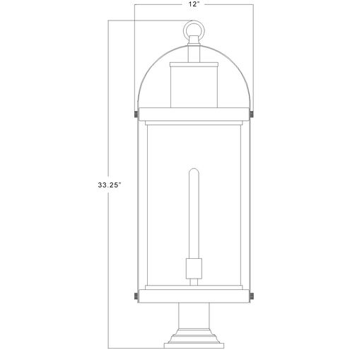 Roundhouse 1 Light 33.25 inch Black Outdoor Pier Mounted Fixture