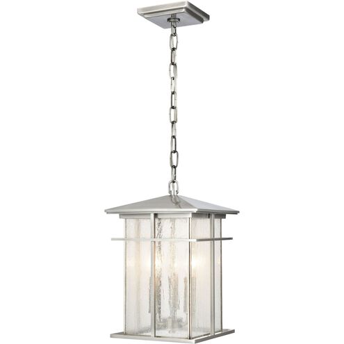 Oak Park 3 Light 9 inch Antique Brushed Aluminum Outdoor Pendant