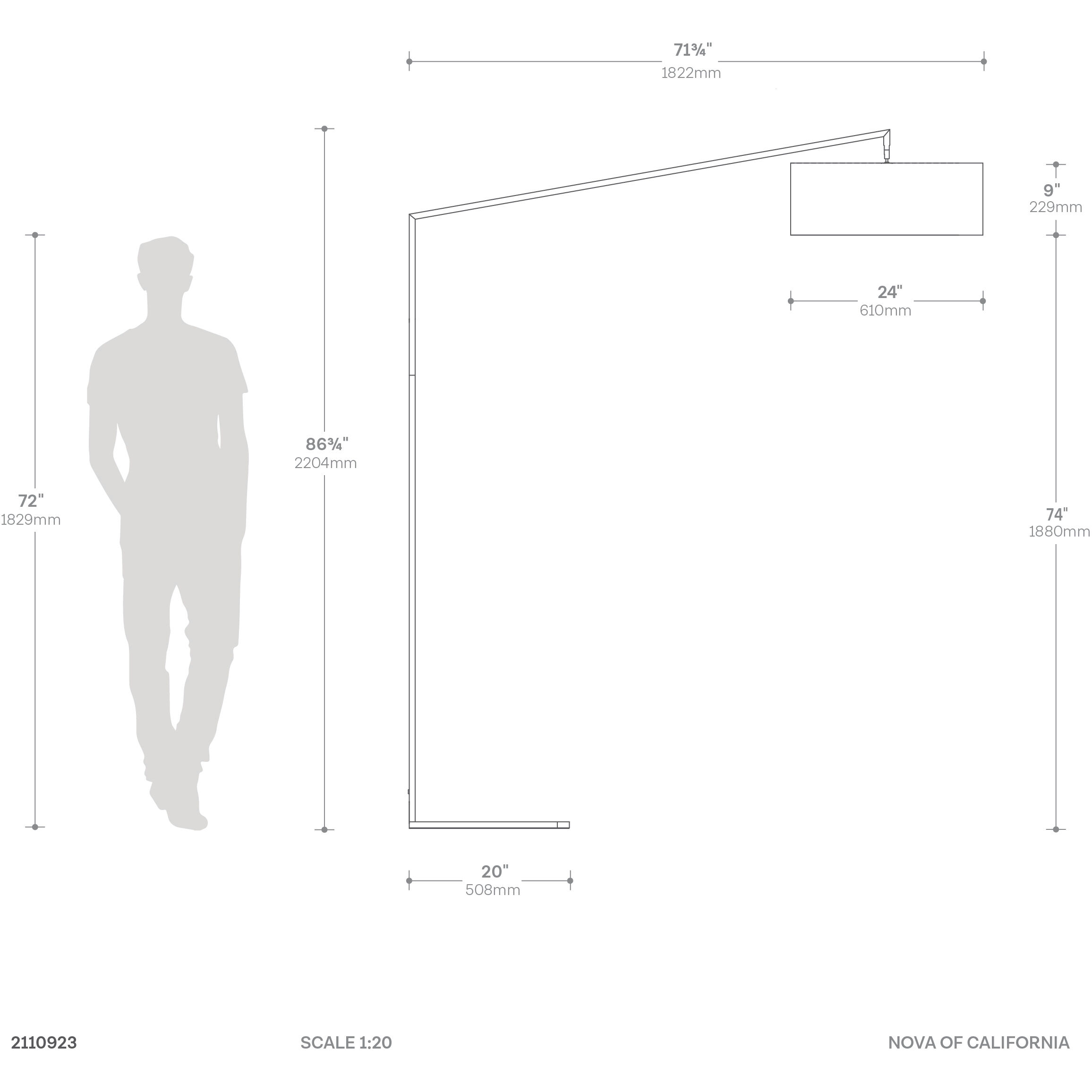 Stretch 87 inch 150.00 watt Matte Black Arc Floor Lamp Portable Light