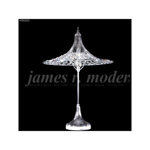 Contemporary 24 inch 60.00 watt Silver Crystal Table Lamp Portable Light