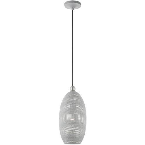 Dublin 1 Light 7 inch Nordic Gray with Brushed Nickel Accents Pendant Ceiling Light