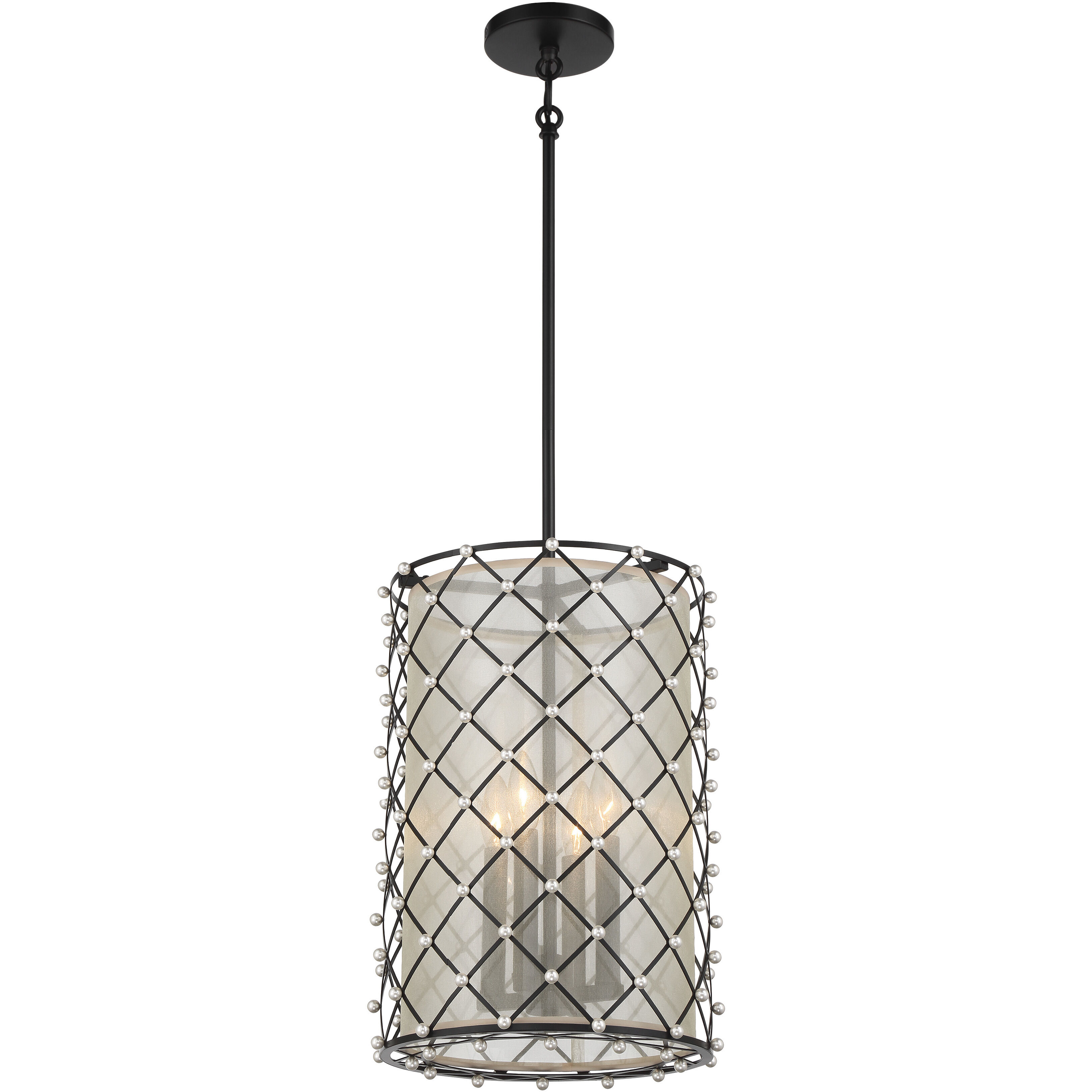 Sheer Elegance 4 Light 12.75 inch Coal Pendant Ceiling Light