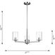Fullton 3 Light 10 inch Brushed Nickel Chandelier Ceiling Light