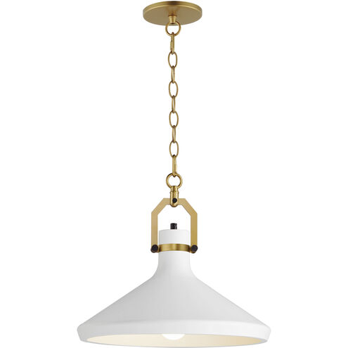 Lumi 1 Light 16 inch Satin Brass Single Pendant Ceiling Light