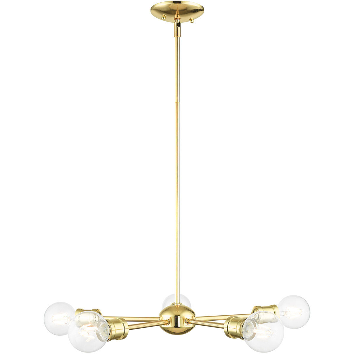 Lansdale 5 Light 19 inch Polished Brass Chandelier Ceiling Light
