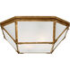 Suzanne Kasler Morris 4 Light 20 inch Gilded Iron Flush Mount Ceiling Light in Frosted Glass, Large