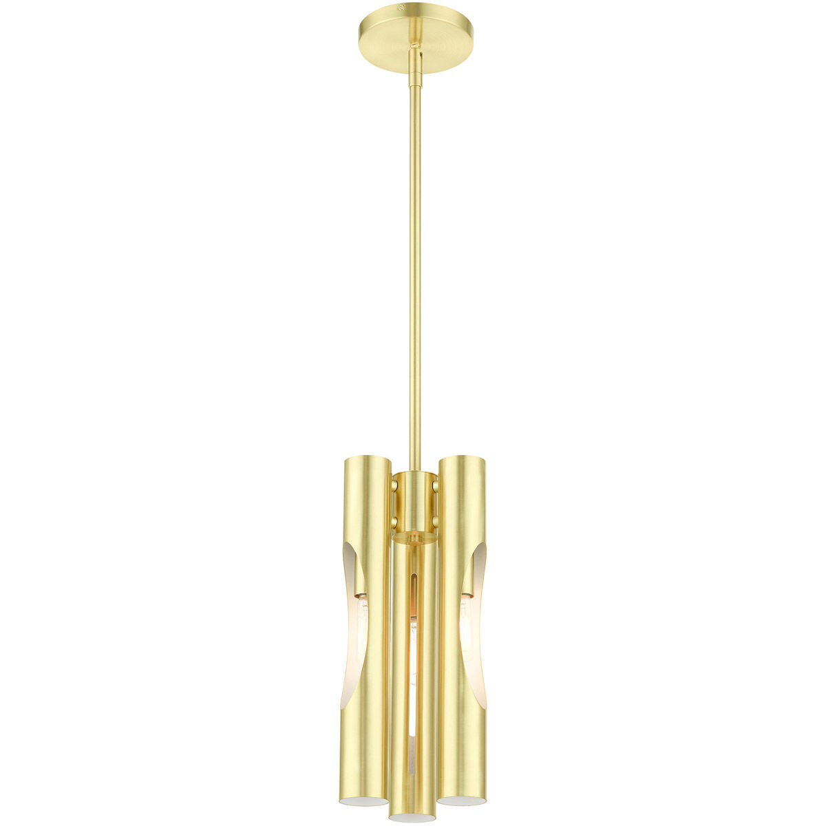 Acra 3 Light 6 inch Satin Brass Pendant Chandelier Ceiling Light