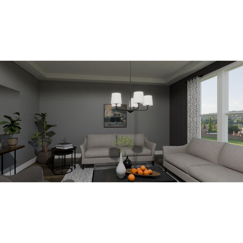 Gallagher 5 Light 28 inch Matte Black Chandelier Ceiling Light