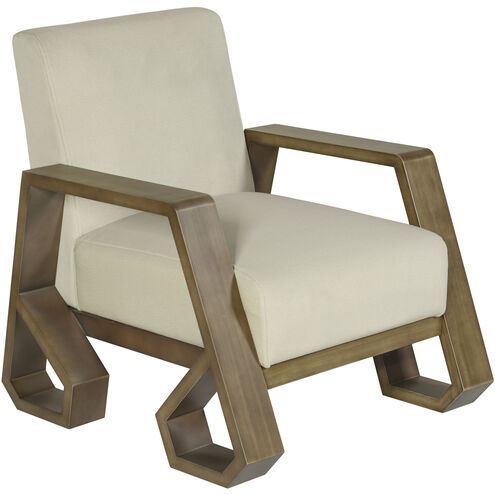 Cameron Off White and Wash Wood Arm Chair