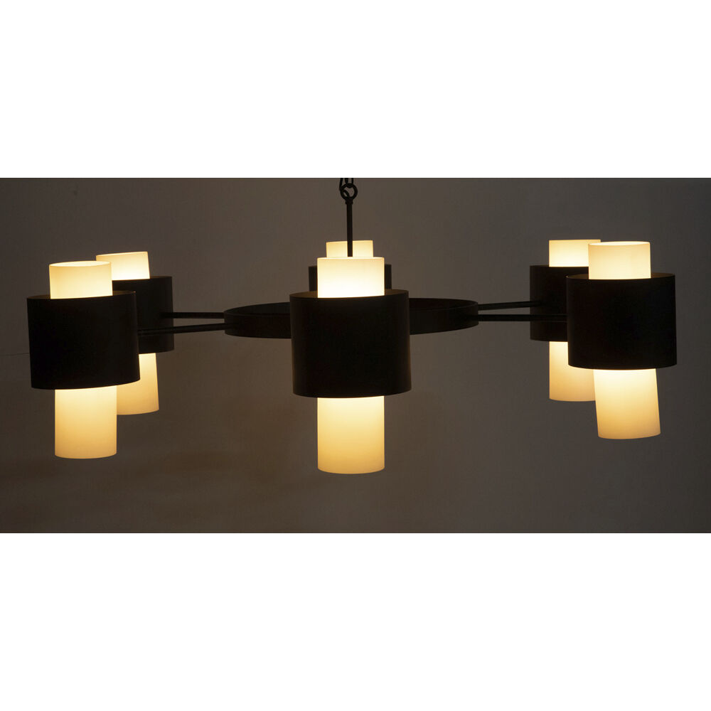 Socrates 12 Light 62 inch Matte Black Chandelier Ceiling Light