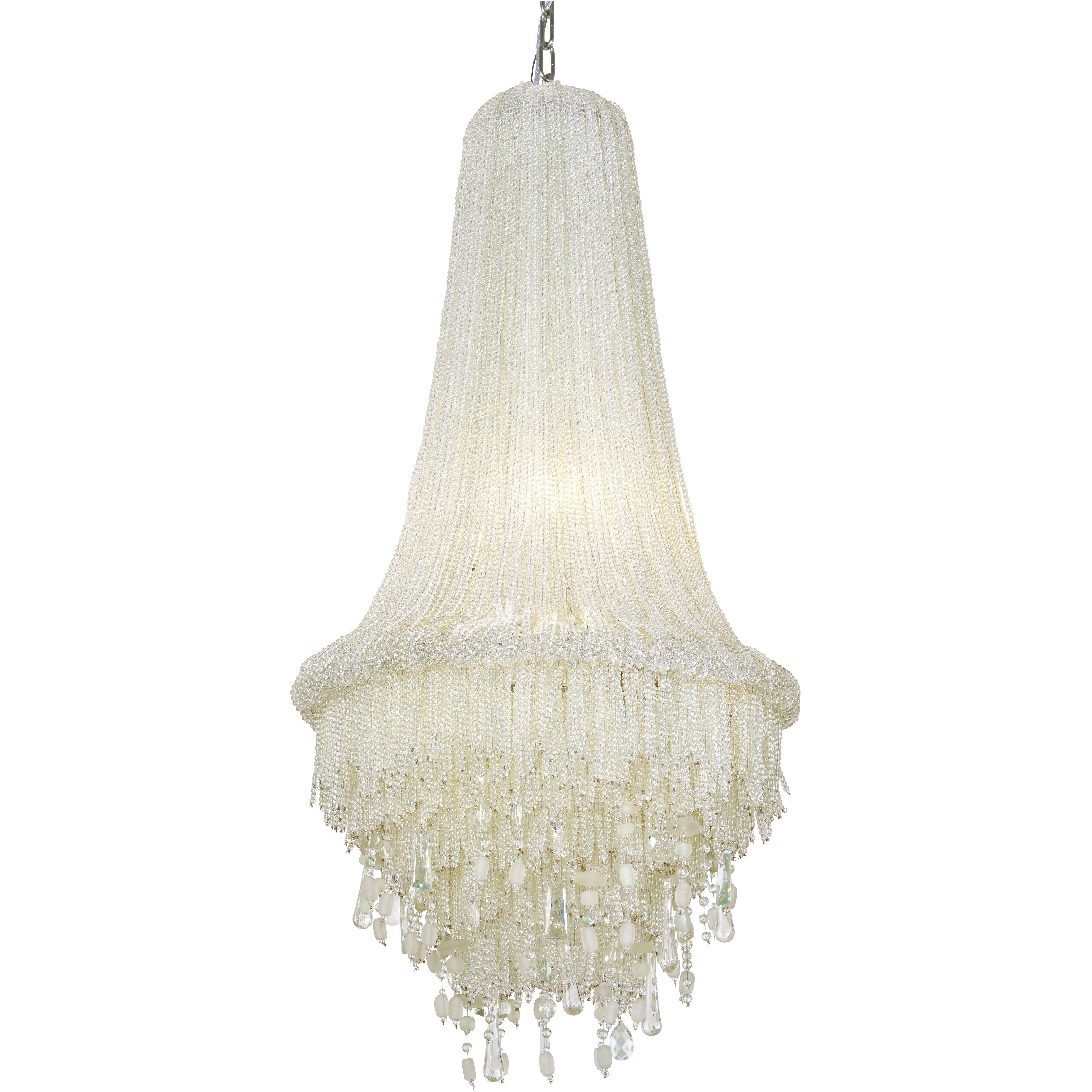 Crystal Reign 4 Light 18 inch Polished Nickel Chandelier Ceiling Light