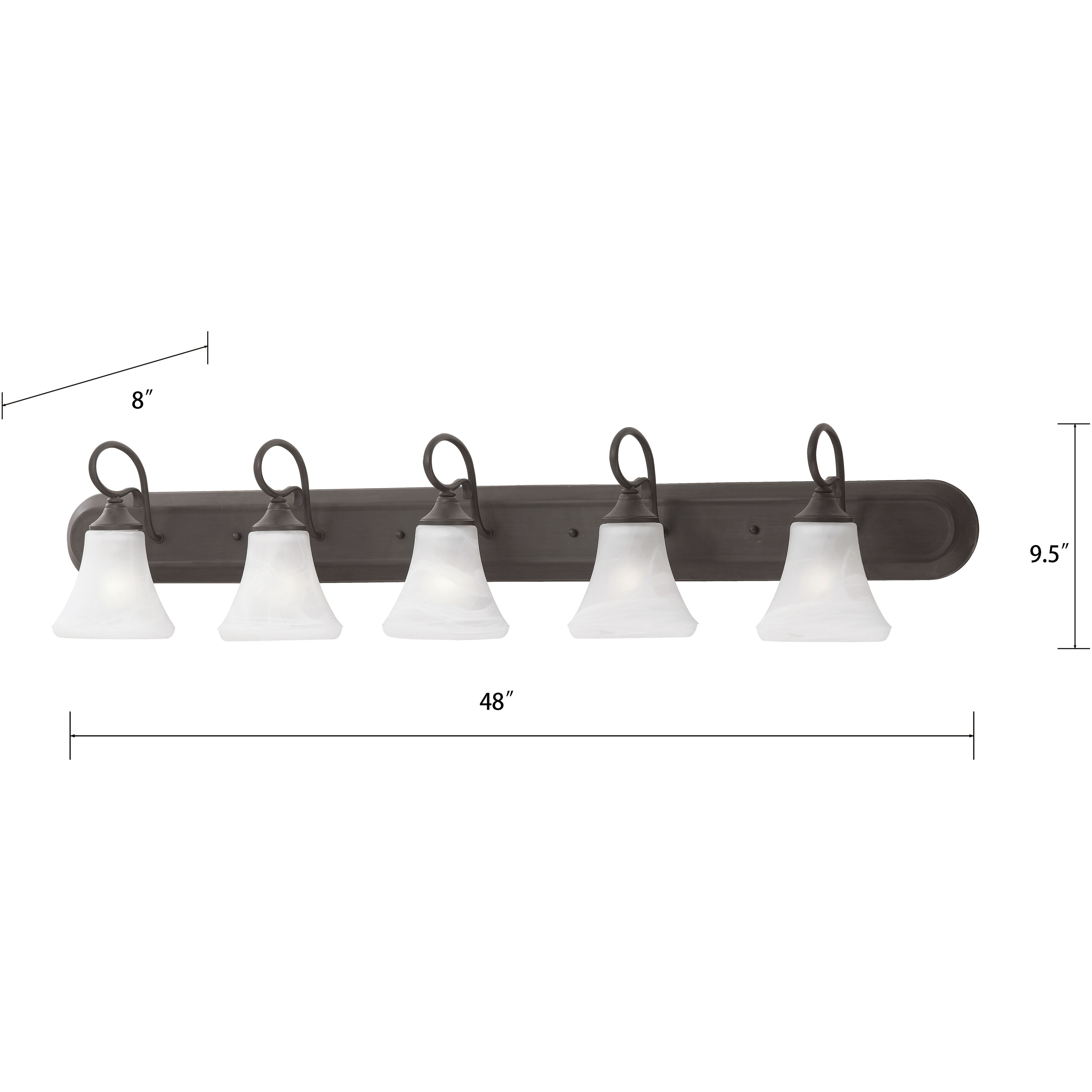 Elipse 5 Light 48 inch Painted Bronze Vanity Light Wall Light