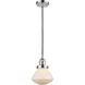 Franklin Restoration Olean 1 Light 6.75 inch Polished Chrome Mini Pendant Ceiling Light in Incandescent, Matte White, Franklin Restoration