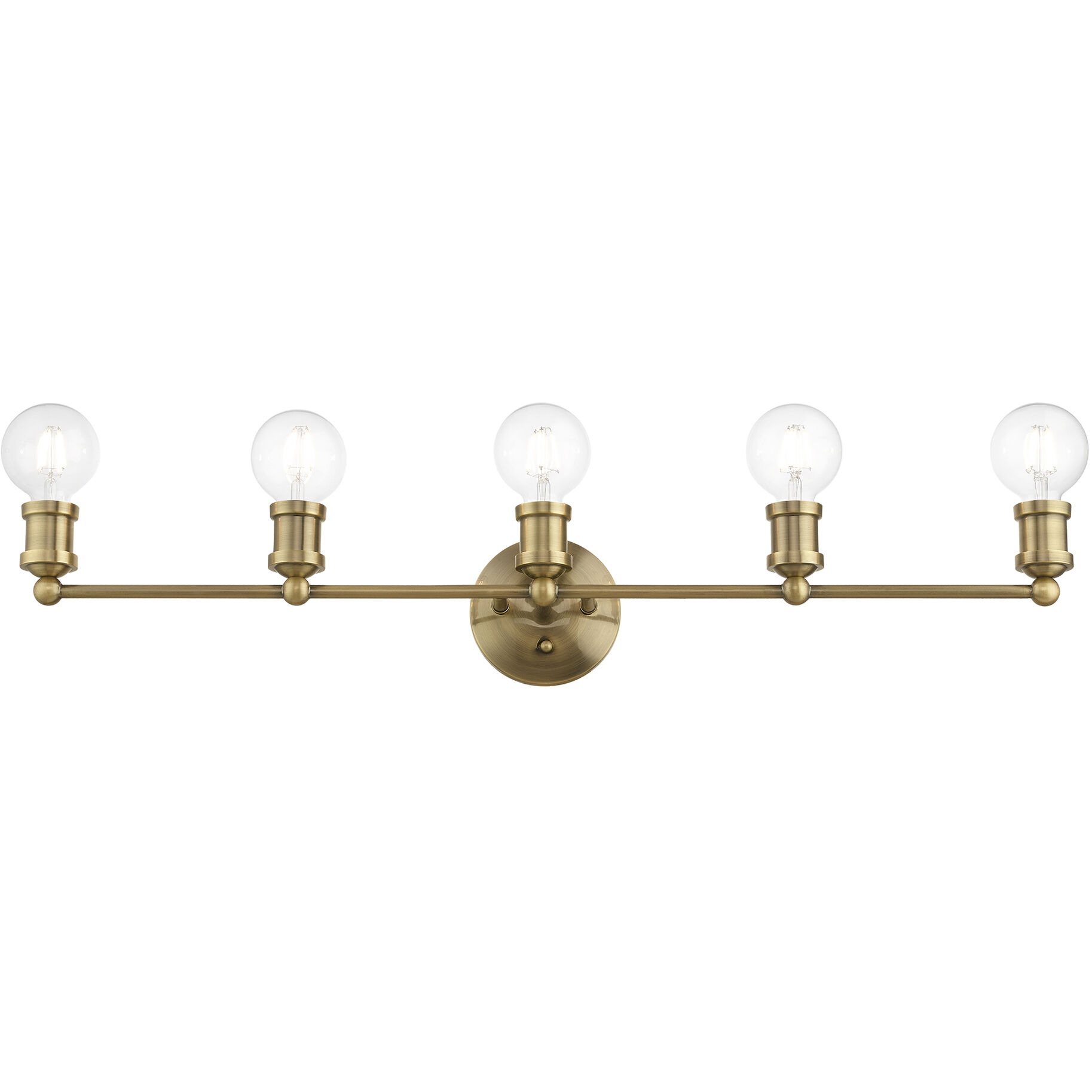 Lansdale 5 Light 34 inch Antique Brass Vanity Sconce Wall Light, Large