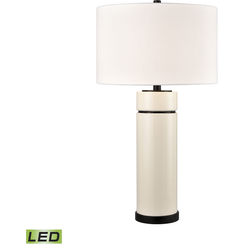 Emerson 30 inch 9 watt White Glazed with Matte Black Table Lamp Portable Light