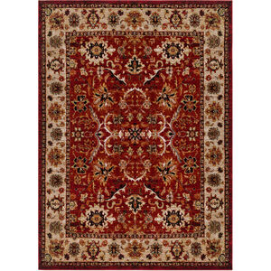 Brandon 67 X 47 inch Red and Brown Area Rug, Polypropylene