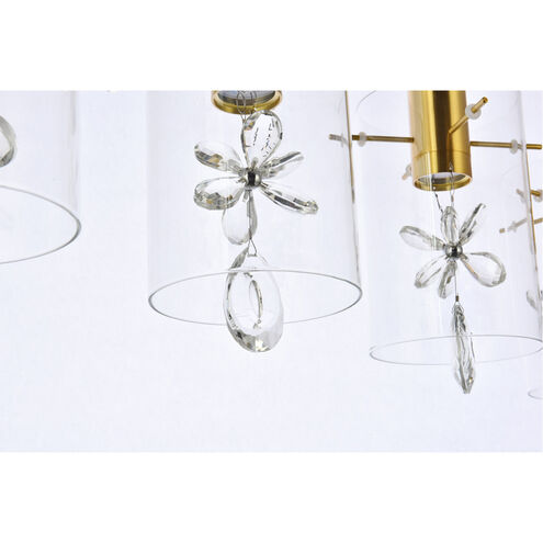 Hana 5 Light 36 inch Gold Linear Pendant Ceiling Light