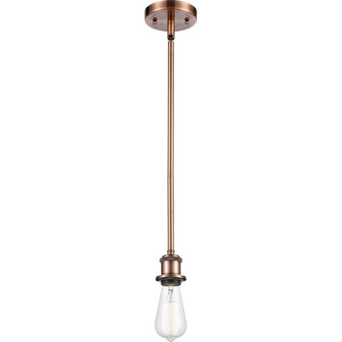 Ballston Bare Bulb 1 Light 5 inch Antique Copper Pendant Ceiling Light, Ballston