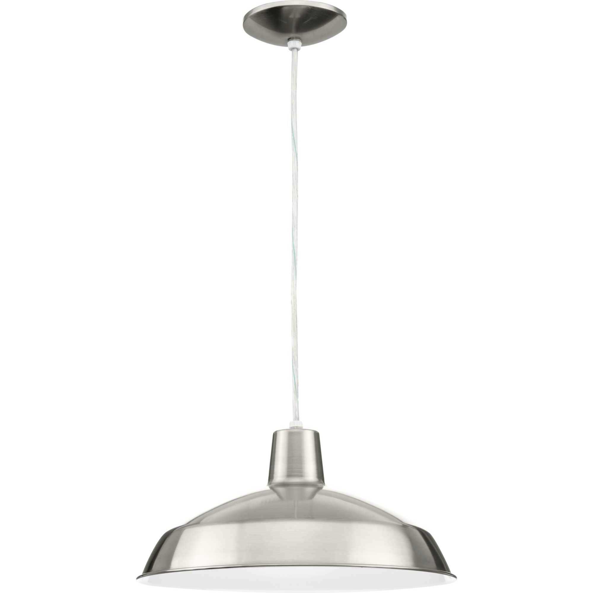 Metal Shade LED Brushed Nickel Pendant Ceiling Light, Progress LED