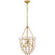 Azalea 3 Light 16.5 inch Distressed Brass Pendant Ceiling Light