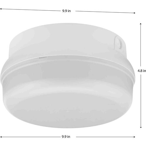 Hard Nox LED 10 inch Satin White Outdoor Flush Mount, Progress LED