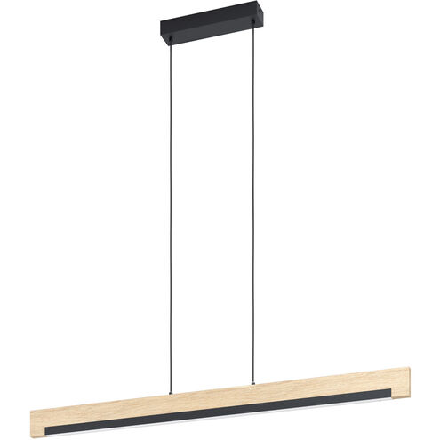 Camacho LED 43 inch Black and Natural Linear Pendant Ceiling Light