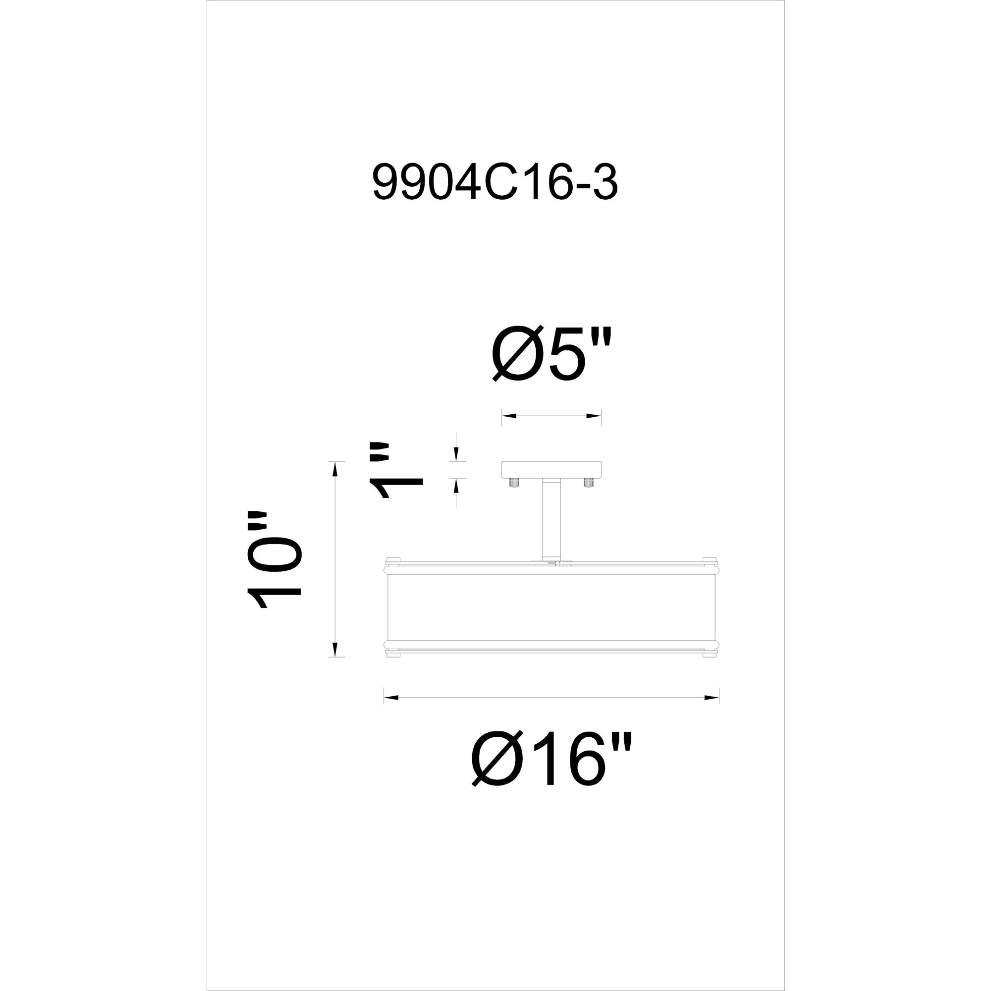 Tigris 3 Light 16 inch Black Drum Shade Flush Mount Ceiling Light