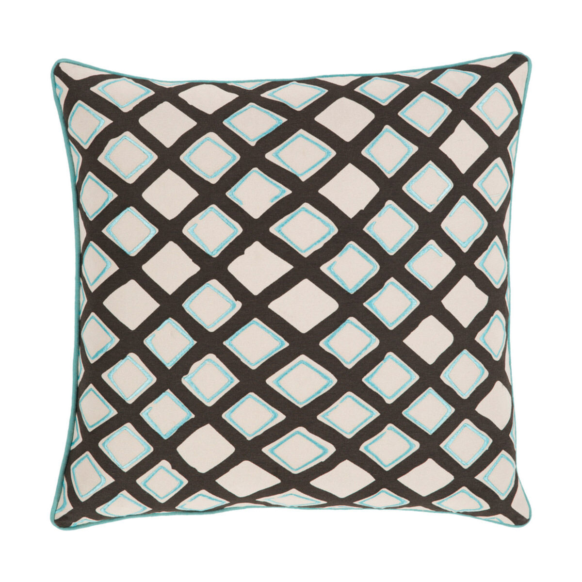 Omo 18 X 18 inch Saffron and Cream Throw Pillow