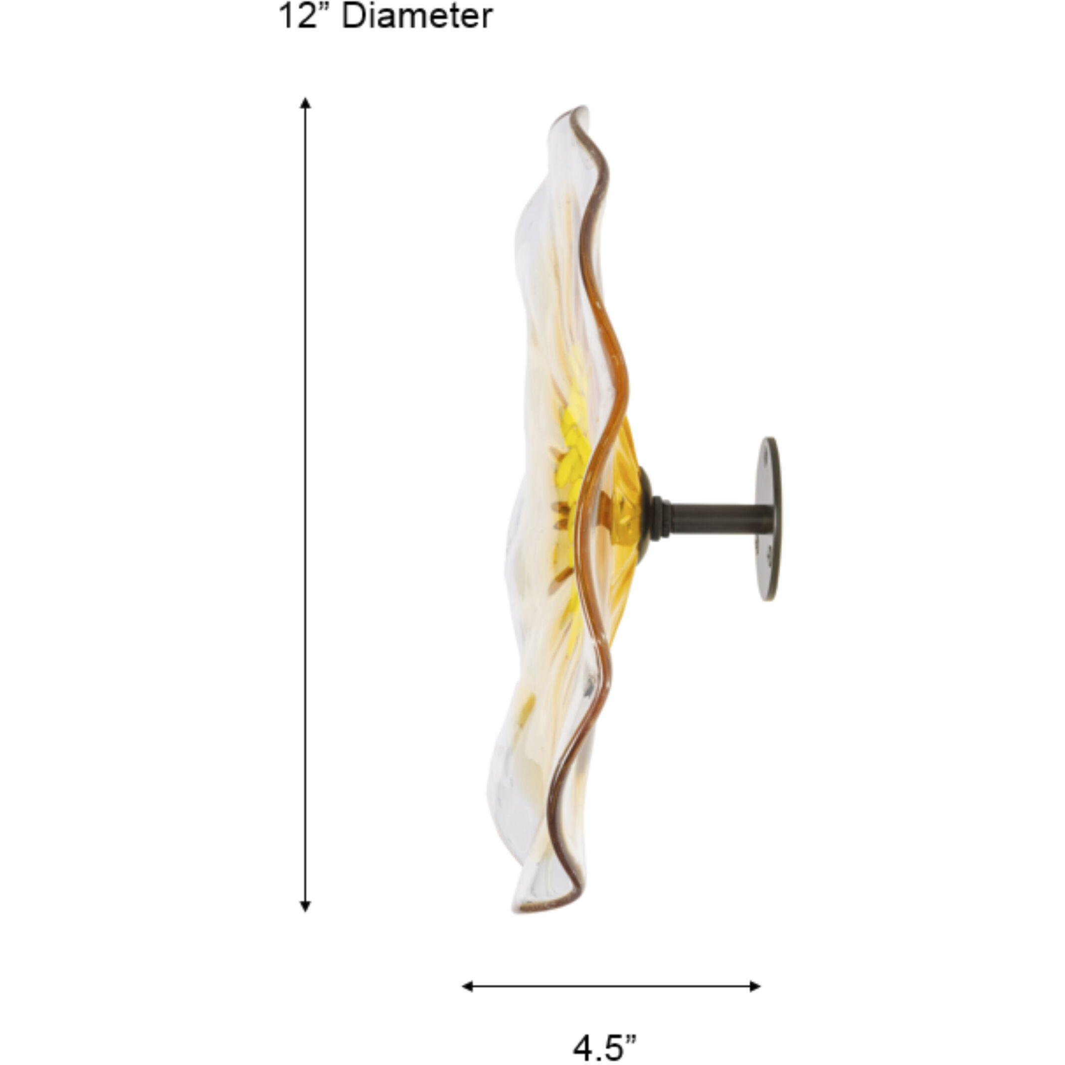 Ribera Yellow Art Glass Wall Decor