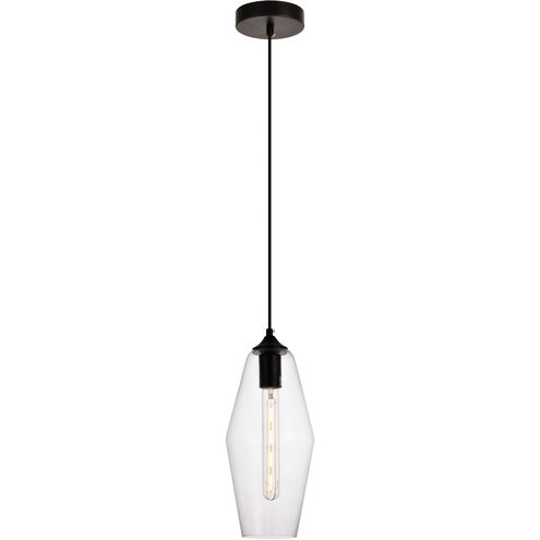 Placido 1 Light 6 inch Black and Clear Pendant Ceiling Light