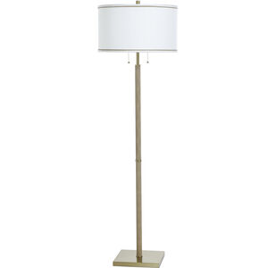 Dann Foley - Shagreen 63 inch 60.00 watt Tan and Brushed Bras Floor Lamp Portable Light