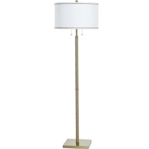 Dann Foley - Shagreen 63 inch 60.00 watt Tan and Brushed Bras Floor Lamp Portable Light