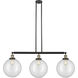 Franklin Restoration XX-Large Beacon 3 Light 44 inch Black Antique Brass Island Light Ceiling Light in Clear Glass, Franklin Restoration