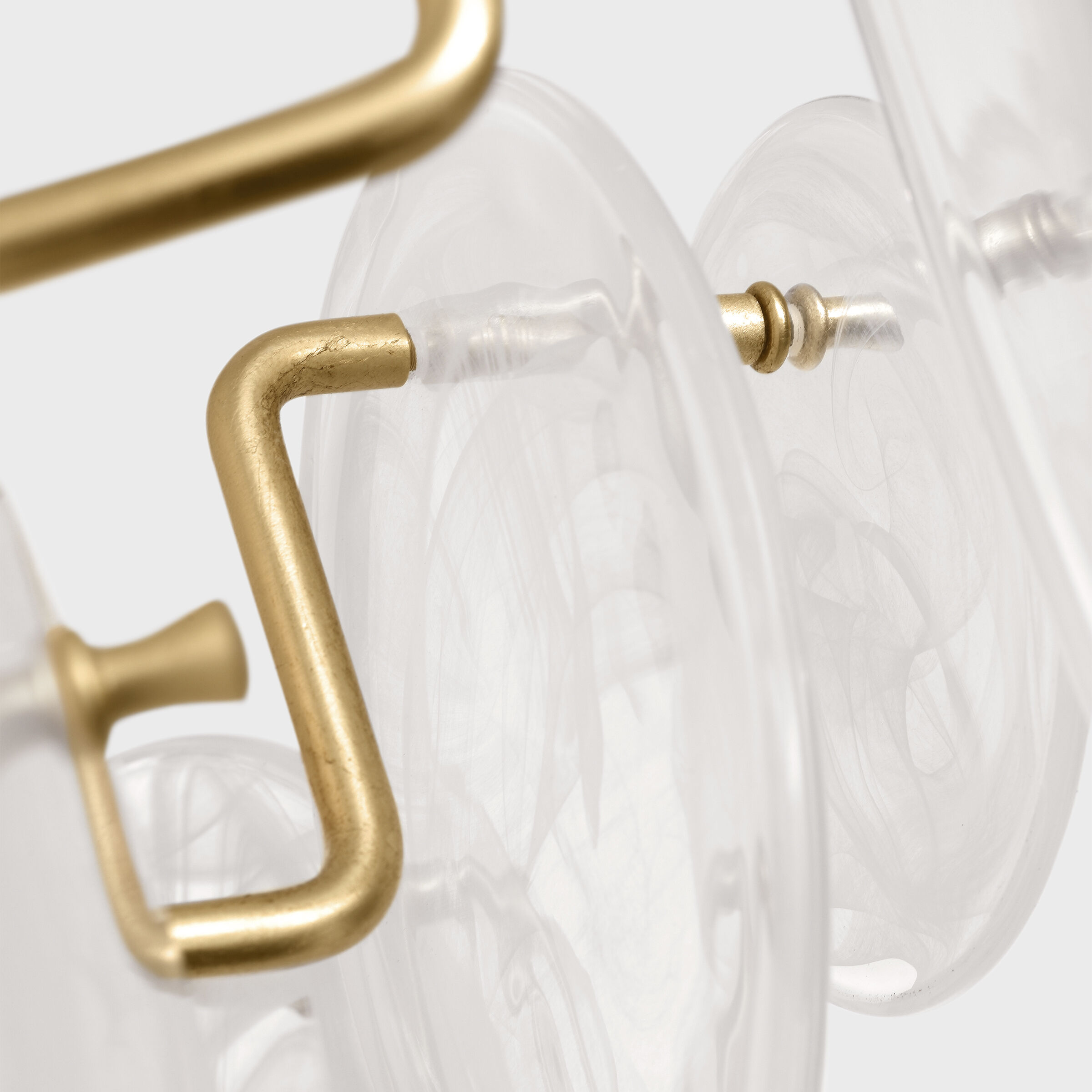 AERIN Loire LED 44 inch Gild Entry Chandelier Ceiling Light in White Strie Glass, Grande