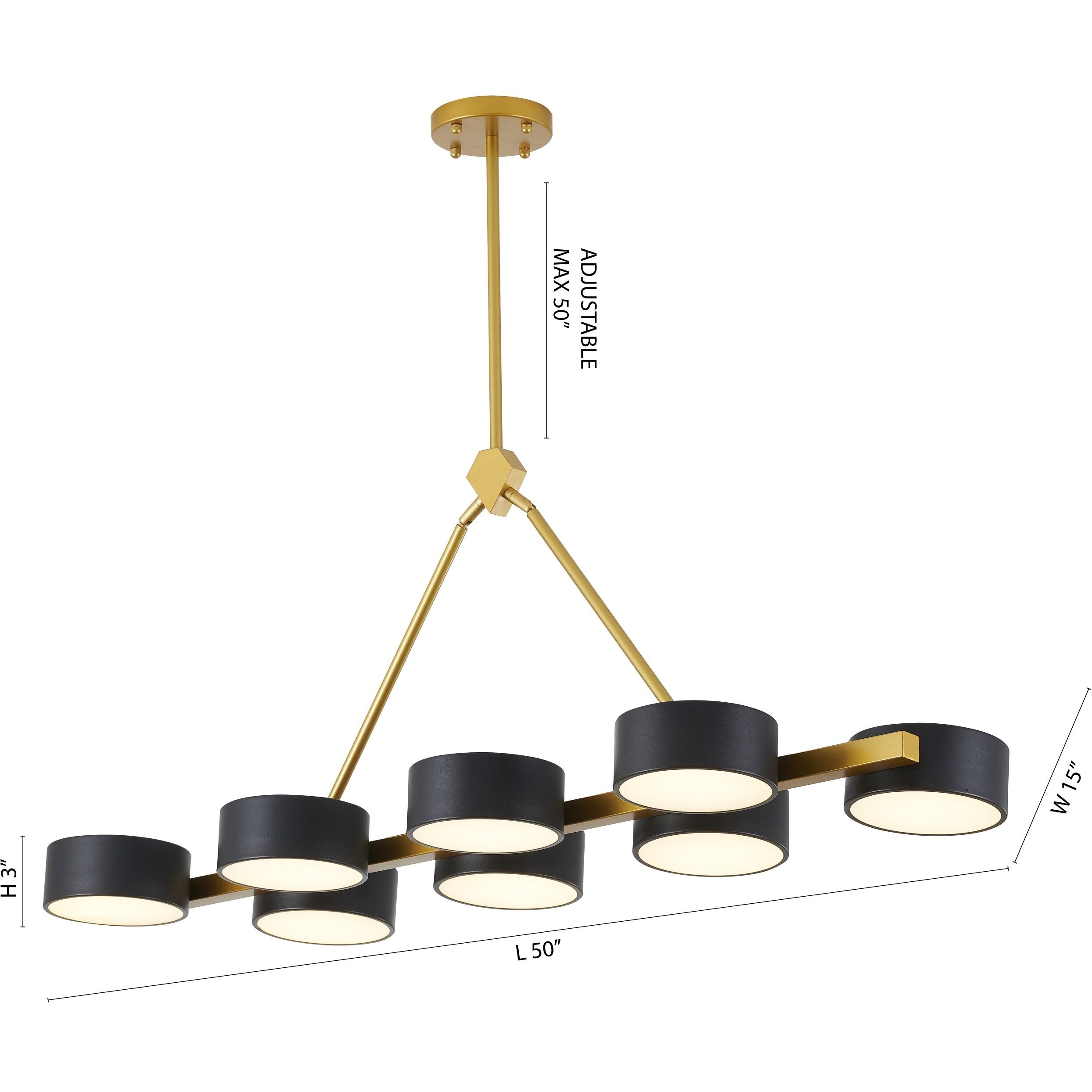 Canada LED 15 inch Gold and Black Chandelier Ceiling Light