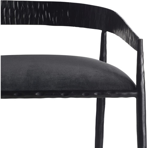 Ansel 36.5 inch Midnight Grey and Natural Iron Bar Stool