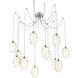 Ellisse 12 Light 15.5 inch Metallic Beige Silver Swag Multi-Pendant Ceiling Light in Amber Optic