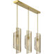 Hillbourne Linear Chandelier Ceiling Light in Warm Brass