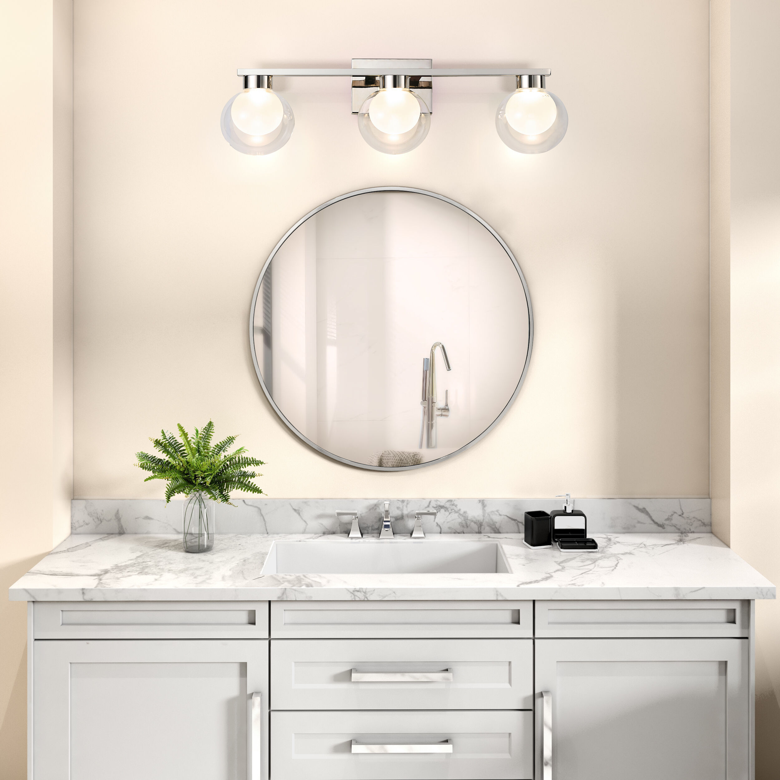 Colton LED 24 inch Polished Nickel Bathroom Vanity Wall Light