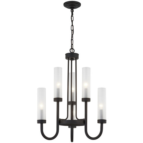 Anchor 6 Light 22.5 inch Matte Black Chandelier Ceiling Light
