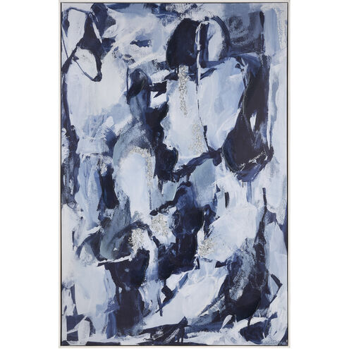 Blue Flush Blue with Wood Tone Framed Wall Art